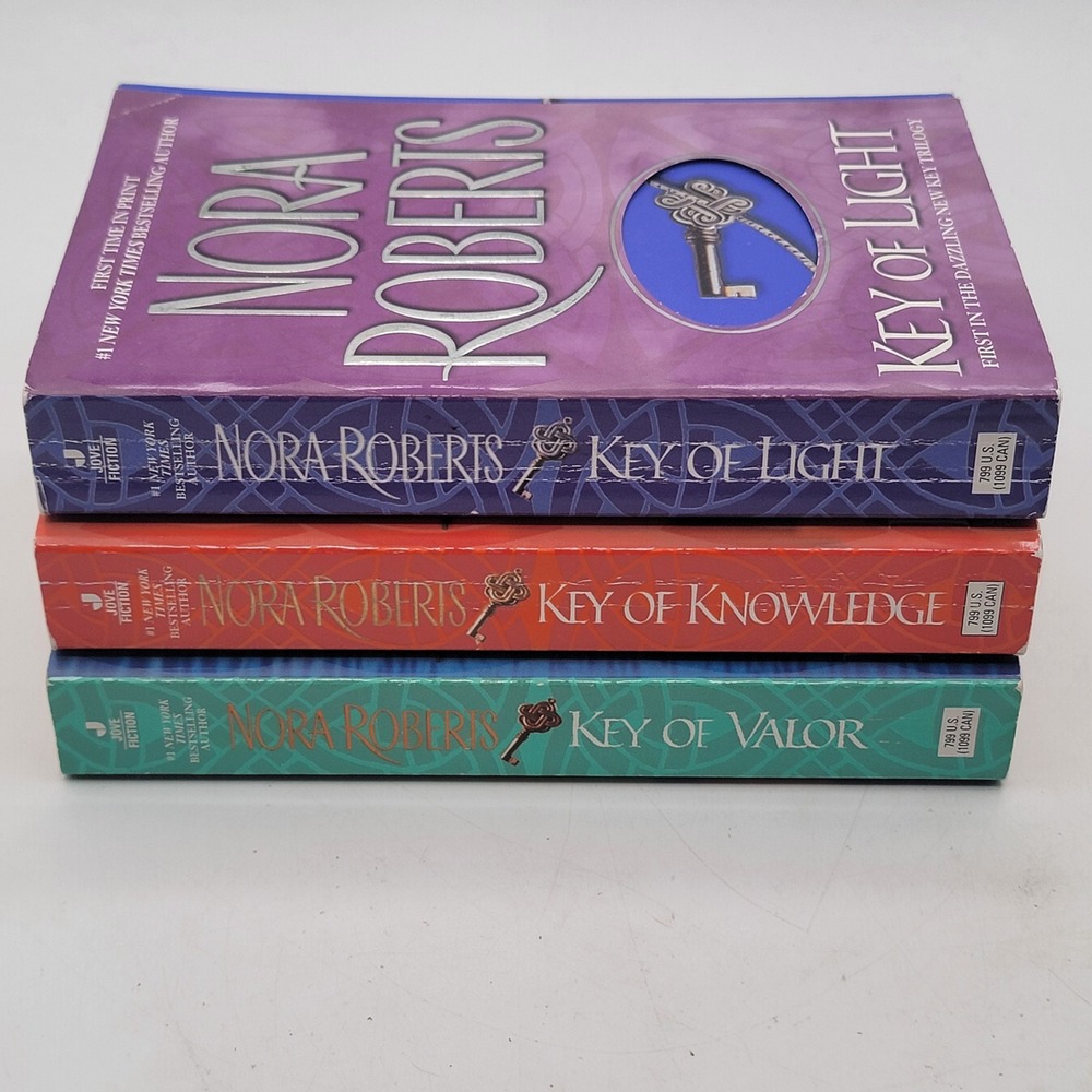 Nora Roberts Key Trilogy Paperback Set 1st Printing Light Knowledge Valor GOOD